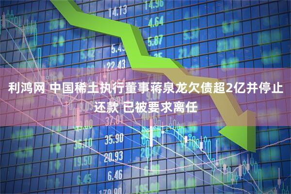 利鸿网 中国稀土执行董事蒋泉龙欠债超2亿并停止还款 已被要求离任